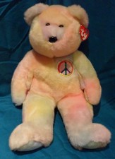 TY 2000 CHICAGO CUBS SGA PEACE the BEAR BEANIE BUDDY W/ COMM. CARD & TICKET STUB