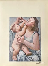Pablo Picasso Original Signed Print Mother and Child, 1922