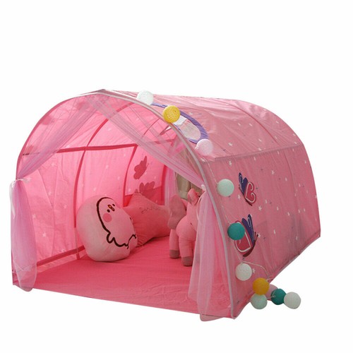 Tienda de campaña túnel cama para niños mosquitera rosa sala de sueños emergente casa de juegos plegable - Imagen 8 de 8