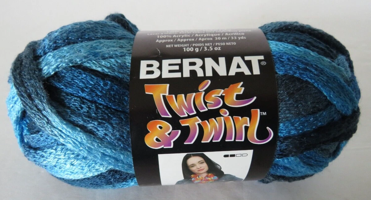1 SKEIN BERNAT TWIST TWIRL YARN BLUEBERRY TWIRL 100 ACRYLIC 3.5 OZ 33 YDS