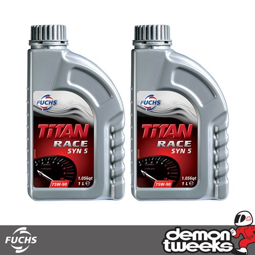 2 x Fuchs Titan Race Syn 5 Fully Synthetic 75W90 Gear Oil 1 Litre (2