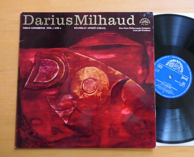 SUA ST 50864 Darius Milhaud Cello Concertos 1 & 2 Stanislav Apolin Supraphon EX