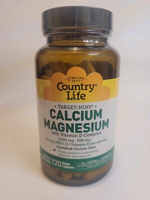 Country Life Target-Mins Calcium-Magnesium 120 Vegan Caps