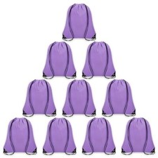 Pcs Drawstring Backpack Bulk Cinch Bag, Drawstring Bags Polyester for 10 Purple
