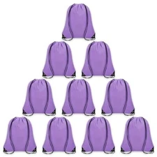Pcs Drawstring Backpack Bulk Cinch Bag, Drawstring Bags Polyester for 10 Purple