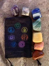 Chakra Healing Bag Set- 7 Chakra , Reiki Chakra Stones, Tumbled Chakra Set, 