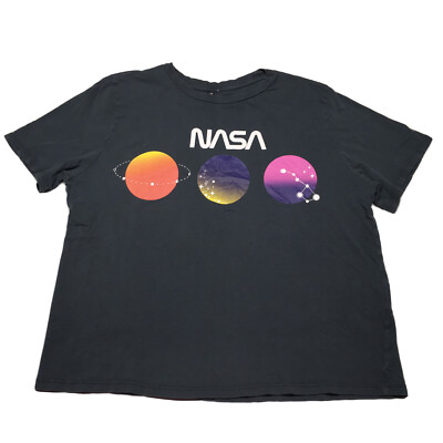 NASA T-Shirt Women s XL Space Logo Top Florida Planets Stars Art Hipster Hip Hop
