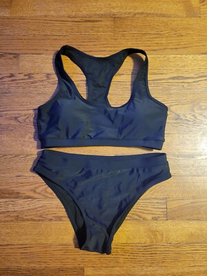 NWOT Women's 2 Piece Swimsuit Size M BLACK SEXY POOL BEACH CRUISE