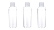 3 Set Squeeze Bottles Refillable Dispensing Bottles Plastic with Flip Cap, Clear