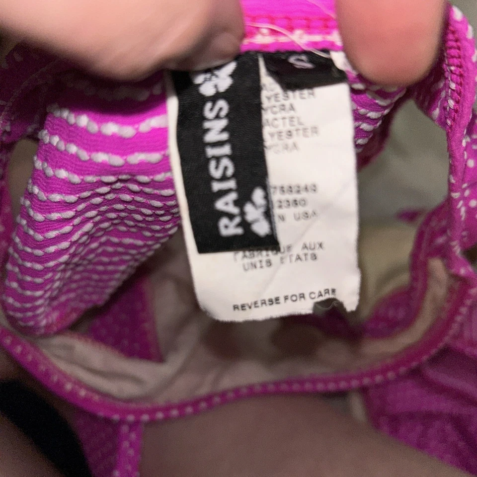 Raisins Juniors Pink & White Polka Dot Bikini Top Medium & Bottom Small - Image 2 of 4