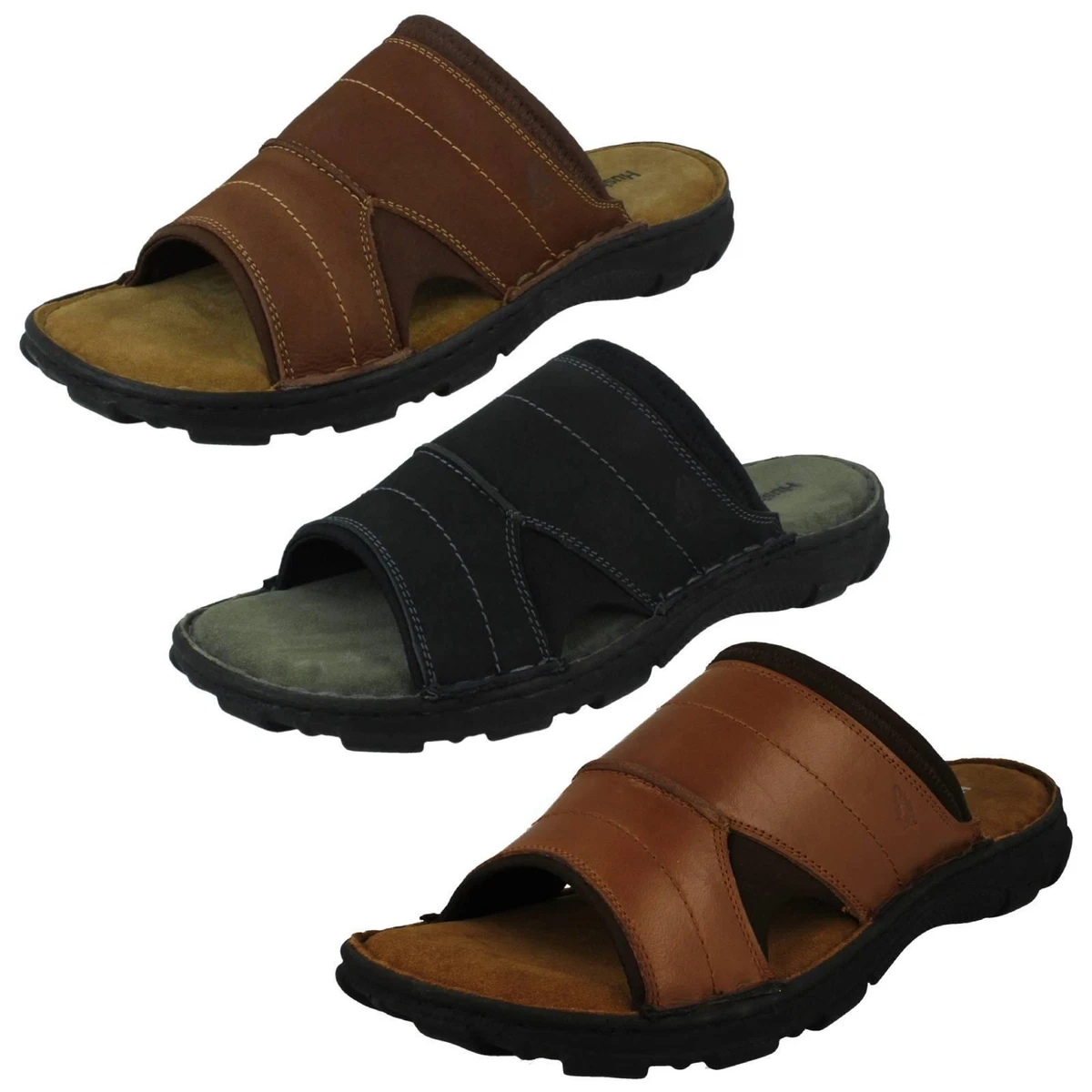 Hush puppies men's leather sandals discount
