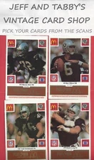 1986 McDonald's RAIDERS FOOTBALL CARDS  gold Tab see drop down menu NM to Mint