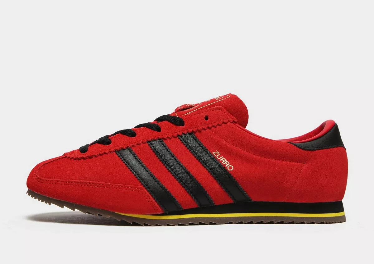 Adidas trainers black and red sale