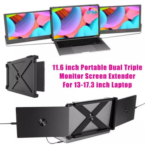 Triple Portable Monitor for Laptop FHD IPS Display Screen Dual Monitor Extender - Picture 6 of 21