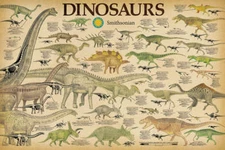 Smithsonian - Dinosaurs Poster 36.5" x 24.5" Laminated