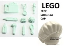 LEGO Minifigura 10 Piezas Kit Médico con Tapa Quirúrgica Médico Enfermera Hospital