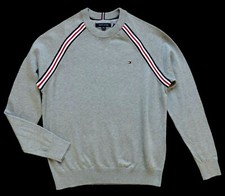 Tommy Hilfiger Men's Logo Crewneck Pullover Sweater, Grey