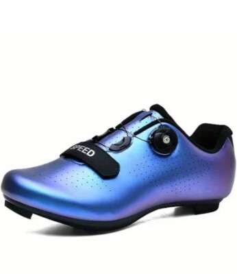 Men's Speed Road Bike Cycling Shoes Delta Cleats Gradient Blue Purple Size 45 11