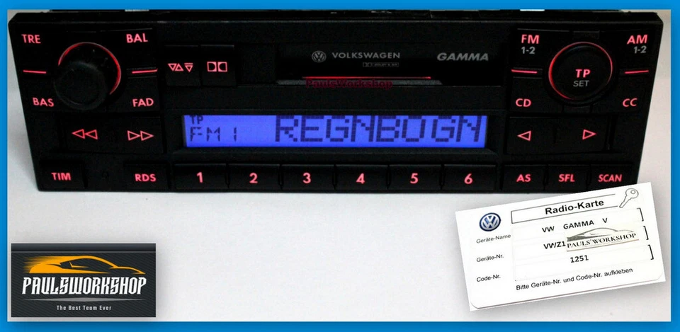 Original Volkswagen Gamma V 1J0035186 / B / D / E /  Autoradio  VW Radio - Bild 2 von 4