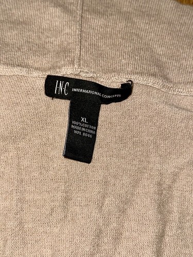 INC International Concepts Women’s Open Cardigan Sweater Taupe Ruffle- SZ XL - Picture 10 of 13