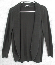 Ann Taylor Loft Women's Sweater Small Tight Knit Rib Collar Cardigan Open Front