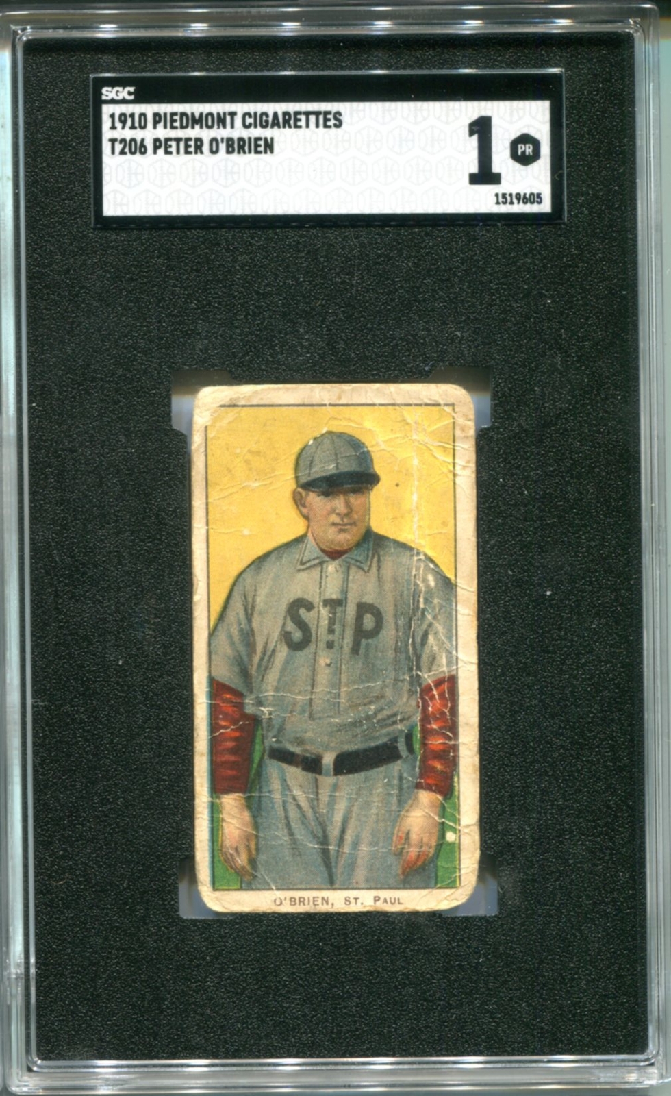 1910 Piedmont Cigarettes T206 Peter O`brien SGC 1 Card
