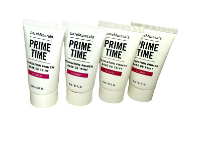 bareMinerals Prime Time Original Foundation Primer Travel 15ml Lot of 4