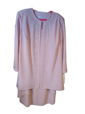 NWT R M Richards 16 WP Mauve Mother of the Bride Evening Layered Jacket Dr