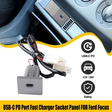 USB-C PD Port Fast Charger Socket Panel FOR Ford Focus