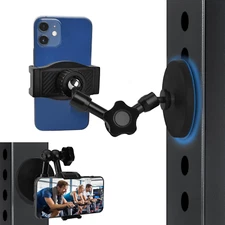Gym Magnetic Phone Holder Mount with Magnet Base Attaches to Metal Surfaces, Mag