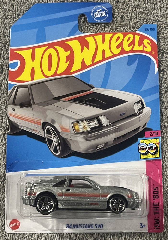 hot wheels 84 mustang svo, silver