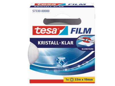 1 Rolle Tesa kristall-klar Tesafilm 19mmx33m Klebefilm Klebestreifen 57330