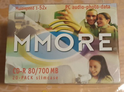 MMORE 20er Pack CD-R 80 Min/700 MB Rohlinge in Slimcase Multispeed 1-52x