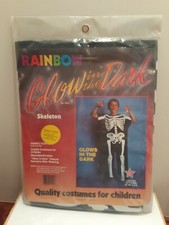 Rainbow Glow in the Dark Skeleton Halloween Costume Child Size Tiny Tot