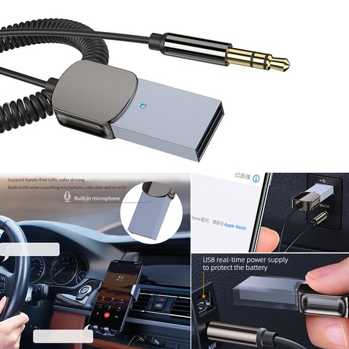 Adaptateur Aux Bluetooth Dongle USB vers Jack 3,5mm Voiture Audio Récepteur/Émetteur ~ - Photo 2/16