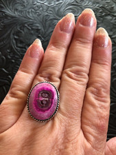 Artisan Southwest Pink Solar Quartz Ring Rope Bezel Size 8