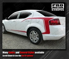 Dodge Avenger Rear Quarter Side C Stripes Decals 2011 2012 2013 2014 Pro Motor