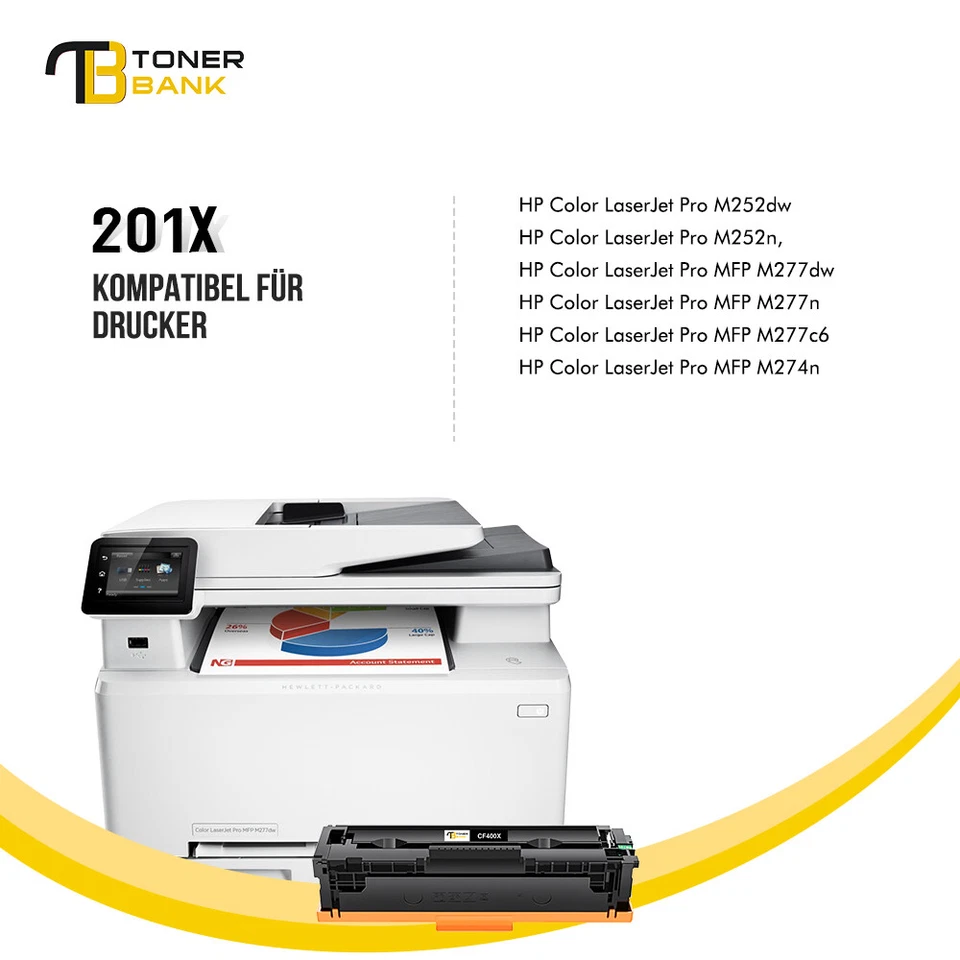 4x Toner für HP 201X 201A CF400X CF400 Color Laserjet Pro MFP M277DW M277N M277n - Bild 4 von 4