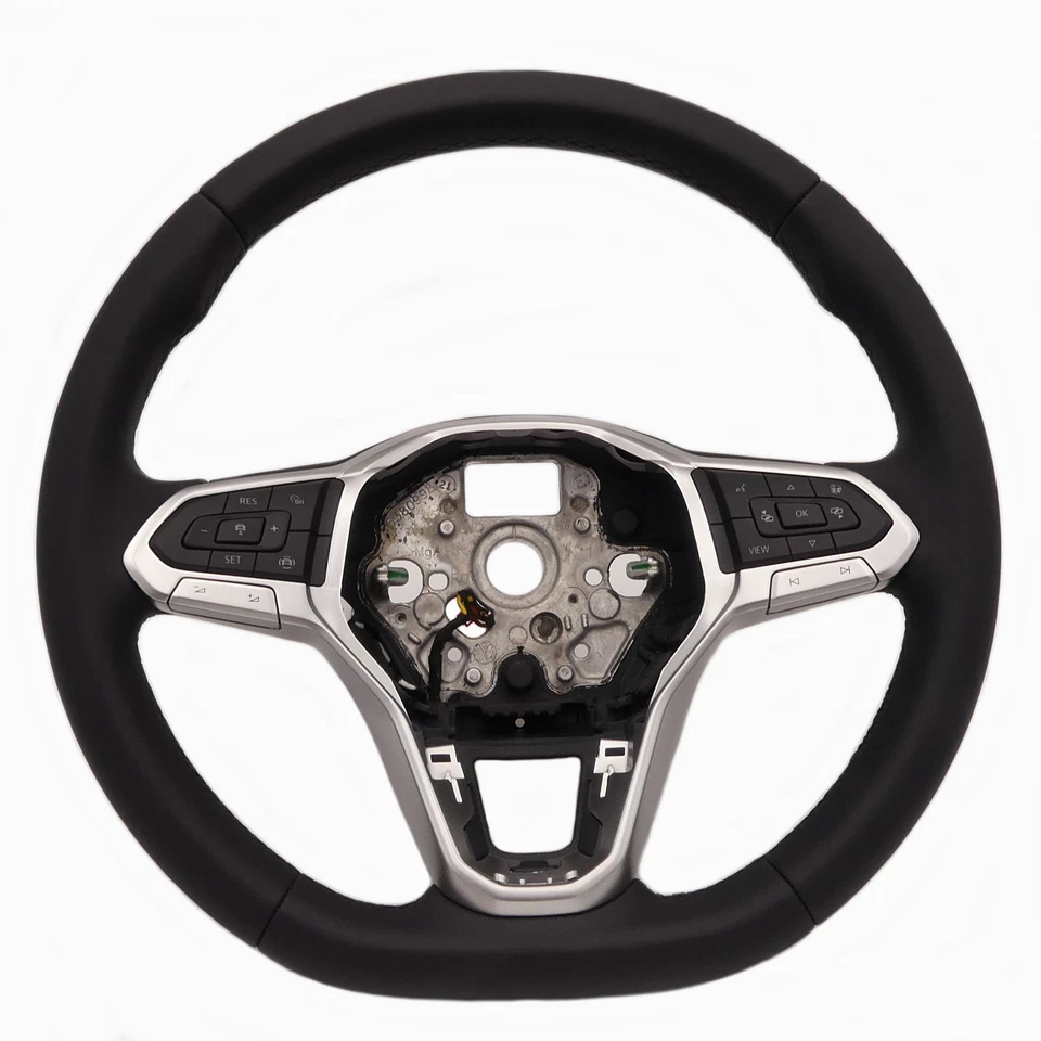 Lenkrad heizbar ACC Multifunktionslenkrad VW Passat B8 T-Roc A1 Leder schwarz - Bild 2 von 4