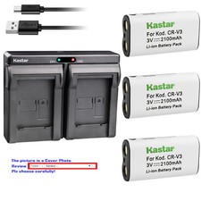 Kastar Battery Dual Charger for Toshiba CRV3 PDR-2300 PDR-3300 PDR-3320 PDR-4300