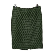 Anthropologie Maeve Goban Green Textured Polka Dot Pencil Skirt Sz 4 Brocade