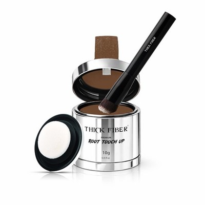 THICK FIBER Root Touch Up Powder with Brush   Covers Grey Roots, Thinning Hai...