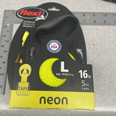 Dog Leash Large Neon 16 Ft Tape - Flexi- 110 Pd Dog Max