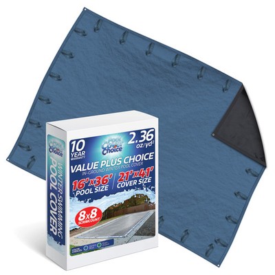 PoolCoverChoice Winter Swimming Pool Cover for 16 ft x 36 ft Rectangular Pool