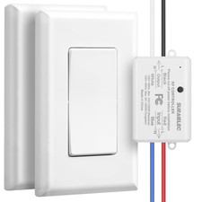 Suraielec 3 Way Wireless Light Switch, No Wiring, No Wifi, 100Ft RF Range, Pre-P