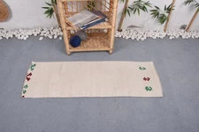 Decorative Rug, Beige Patchwork Design, 1.5x4.4 ft