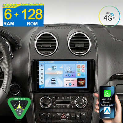 6+128G 8-Core Android 14 Navi AutoRadio GPS Wifi für Mercedes-Benz M-Klasse W164