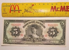 1963 Mexico 5 Pesos  Gypsy  Note; Pick 60h UNC