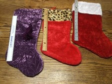 MERRY BRITE PLUSH CHRISTMAS STOCKINGS LOT OF 3