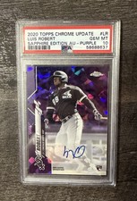 2020 Topps Chrome Update Luis Robert Purple Sapphire Rookie Auto /10 PSA 10